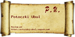 Potoczki Ubul névjegykártya